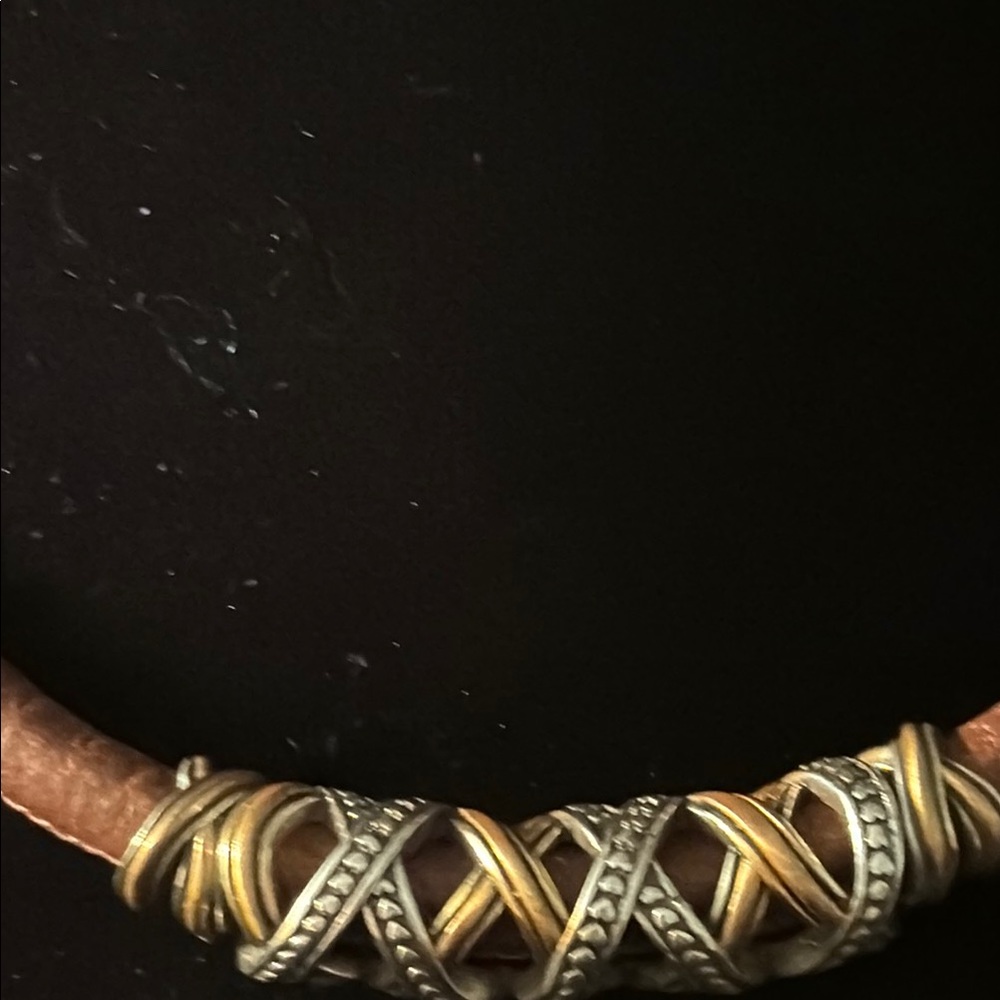 Brighton Brown and Silver Necklace/bracelet with Leather and Beads - Picture 5 of 10